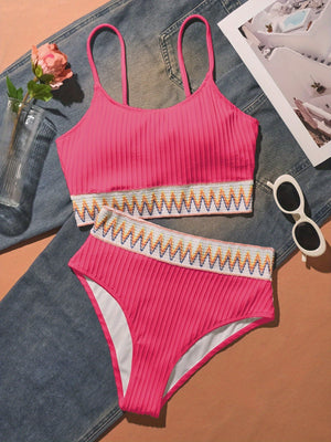 Bikini a Coste - Top e Slip a Vita Alta