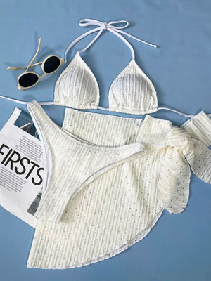 Bikini Malibu - Top Triangolo e Slip con Gonna (3 Pezzi)