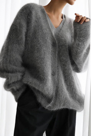 Chiara - Cardigan Donna Elegante Effetto Pelliccia