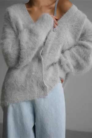 Chiara - Cardigan Donna Elegante Effetto Pelliccia