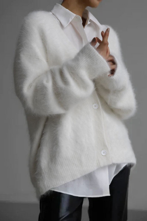 Chiara - Cardigan Donna Elegante Effetto Pelliccia