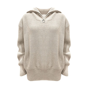 Ellie - Maglione Donna Oversize Collo Alto a Zip