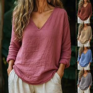 Blusa Donna Estiva con Scollo a V Comoda e Leggera per Tutti i Giorni - Morbida e Traspirante - Martina