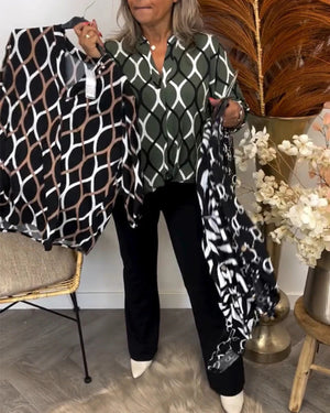 Blusa Elegante Donna con Stampa Geometrica – Camilla