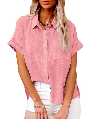 Camicia Donna in Lino a Maniche Corte
