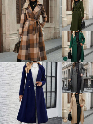 Cappotto Donna Lungo Invernale con Cintura – Doppiopetto Caldo e Slanciante – Vittoria