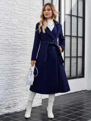 Cappotto Donna Lungo Invernale con Cintura – Doppiopetto Caldo e Slanciante – Vittoria