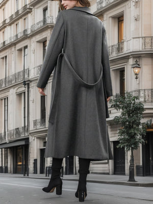 Cappotto Donna Lungo Invernale con Cintura – Doppiopetto Caldo e Slanciante – Vittoria