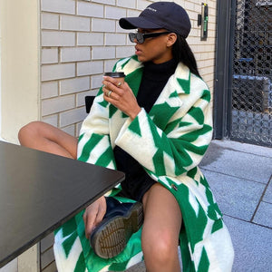 Cappotto Invernale Donna Geometrico - Lungo, Caldo e di Tendenza | Alessia