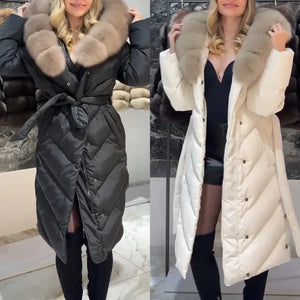 Cappotto Invernale Donna Lungo Imbottito con Collo in Pelliccia – Caldo, Elegante e Sofisticato – Vittoria