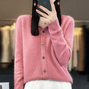 Cardigan Donna Elegante in Lana – Morbido e Termico con Linea Essenziale