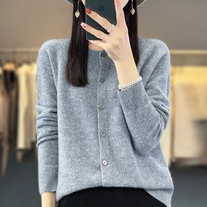 Cardigan Donna Elegante in Lana – Morbido e Termico con Linea Essenziale