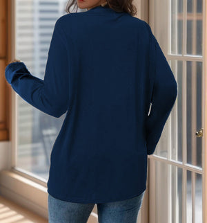 Cardigan Donna Lungo Elena – Aperto con Tasche e Maglia Morbida