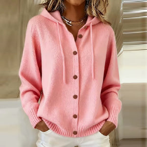 Cardigan Donna Morbido con Cappuccio – Comfort Elegante per le Giornate Fresche – Laura
