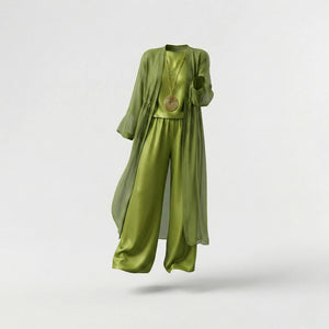 Completo Donna Elegante 3 Pezzi Per Cerimonie e Occasioni Speciali - Fluido e Raffinato con Cardigan Leggero - Alessia