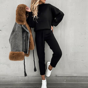 Completo Donna in Felpa con Pantaloni – Comfort Elegante e Vestibilità Morbida – Giulia