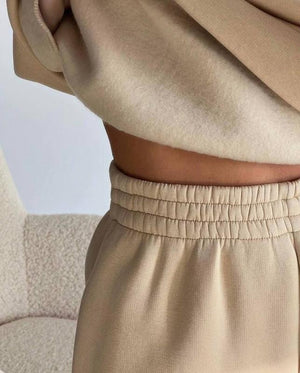 Completo Tuta Donna in Felpa – Collo Alto con Bottoni e Pantalone Jogger – Alessia