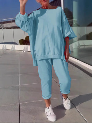 Completo Vivid – Blusa Oversize e Pantaloni Jogger in Cotone per l’Estate