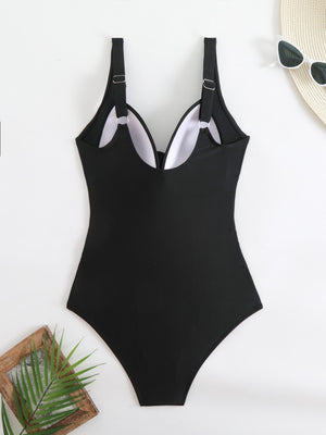 Costume Intero Donna Contenitivo Scollo a Cuore Drappeggiato