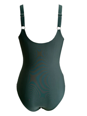 Costume Intero Donna Contenitivo Scollo a Cuore Drappeggiato