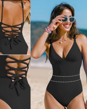 Costume Intero Donna Contenitivo – Schiena Aperta e Scollo V