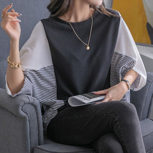 Blusa Elegante Donna Oversize – Stile Moderno con Maniche Ampie a Contrasto Sofia