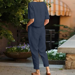 Mila – Completo Estivo in Cotone con Camicia e Pantaloni