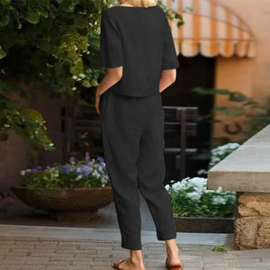 Mila – Completo Estivo in Cotone con Camicia e Pantaloni