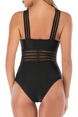 Costume da Bagno Monokini con Incrocio e Trasparenza