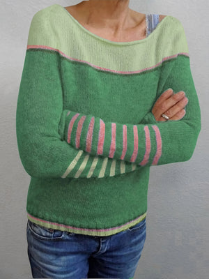 Maglione Donna Elegante a Righe Maniche Lunghe – Beatrice