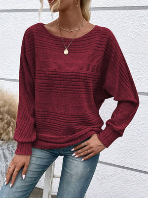 Maglione Donna Nora – Scollo Ampio e Maglia Morbida a Coste