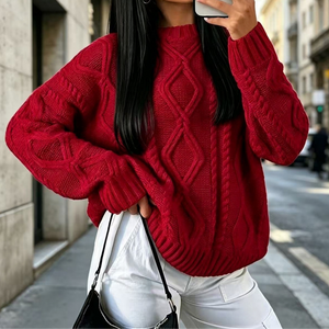 Maglione Donna Oversize a Trecce con Collo Alto – Comfort Invernale – Caterina