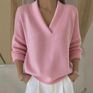 Maglione Donna Oversize con Scollo a V – Morbidezza, Comfort e Stile Versatile – Camilla