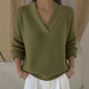 Maglione Donna Oversize con Scollo a V – Morbidezza, Comfort e Stile Versatile – Camilla