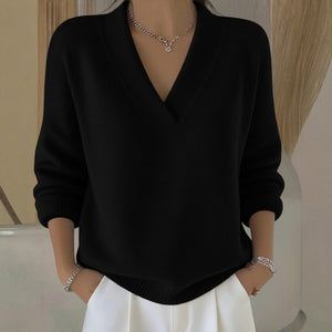 Maglione Donna Oversize con Scollo a V – Morbidezza, Comfort e Stile Versatile – Camilla