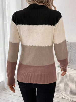 Maglione Donna a Blocchi di Colore – Caldo, Elegante e Morbido - Valentina