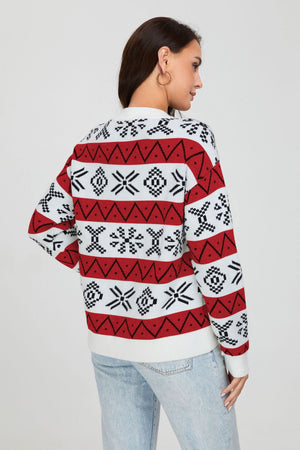 Maglione Natale Donna Oversize con Motivo Jacquard – Calore e Stile delle Feste – Natalia