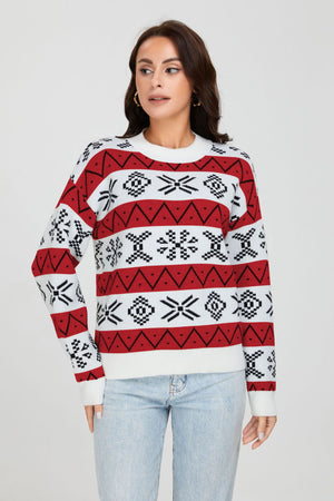 Maglione Natale Donna Oversize con Motivo Jacquard – Calore e Stile delle Feste – Natalia