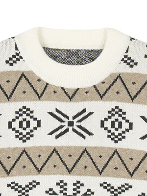 Maglione Natale Donna Oversize con Motivo Jacquard – Calore e Stile delle Feste – Natalia