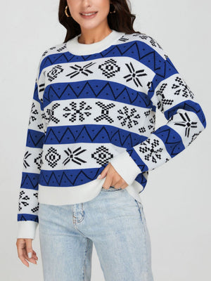 Maglione Natale Donna Oversize con Motivo Jacquard – Calore e Stile delle Feste – Natalia
