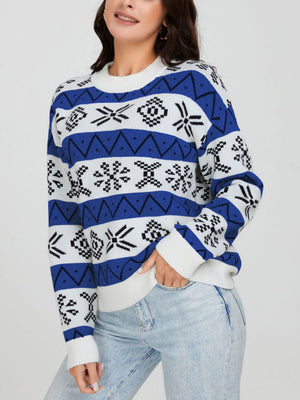 Maglione Natale Donna Oversize con Motivo Jacquard – Calore e Stile delle Feste – Natalia