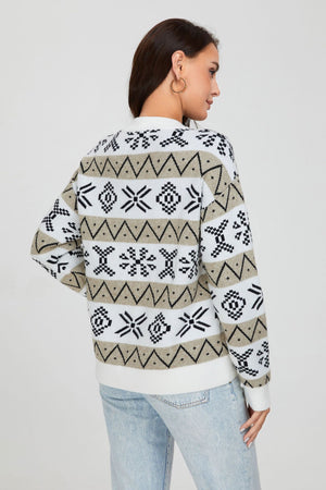 Maglione Natale Donna Oversize con Motivo Jacquard – Calore e Stile delle Feste – Natalia