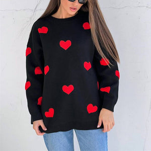 Maglione Oversize Donna a Cuori – Morbido, Caldo e Super Femminile – Cuore