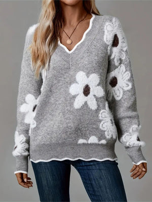 Maglione Oversize Donna con Fiori – Morbidezza, Stile e Libertà di Movimento – Dalia