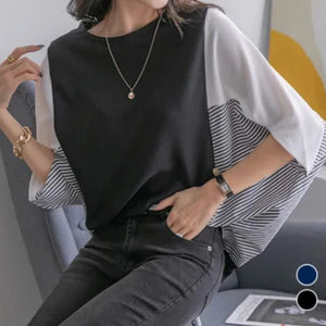 Blusa Elegante Donna Oversize – Stile Moderno con Maniche Ampie a Contrasto Sofia