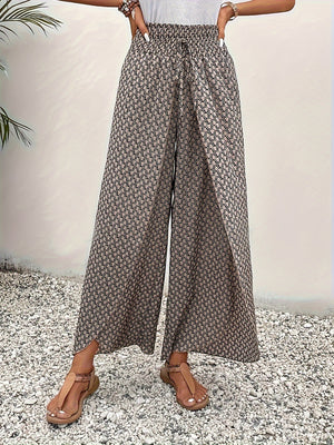 Pantaloni Wide Leg Estivi con Vita Elasticizzata