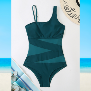 Costume Intero da Bagno con Dettagli Cut Out e Trasparenza