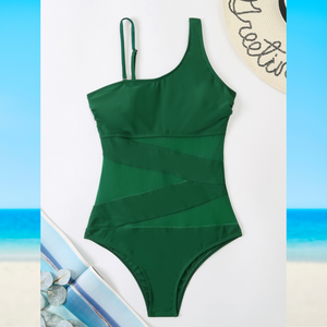 Costume Intero da Bagno con Dettagli Cut Out e Trasparenza