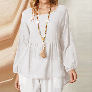 Giselle – Blusa Boho in Cotone Morbido a Maniche Lunghe