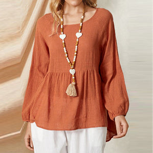 Giselle – Blusa Boho in Cotone Morbido a Maniche Lunghe